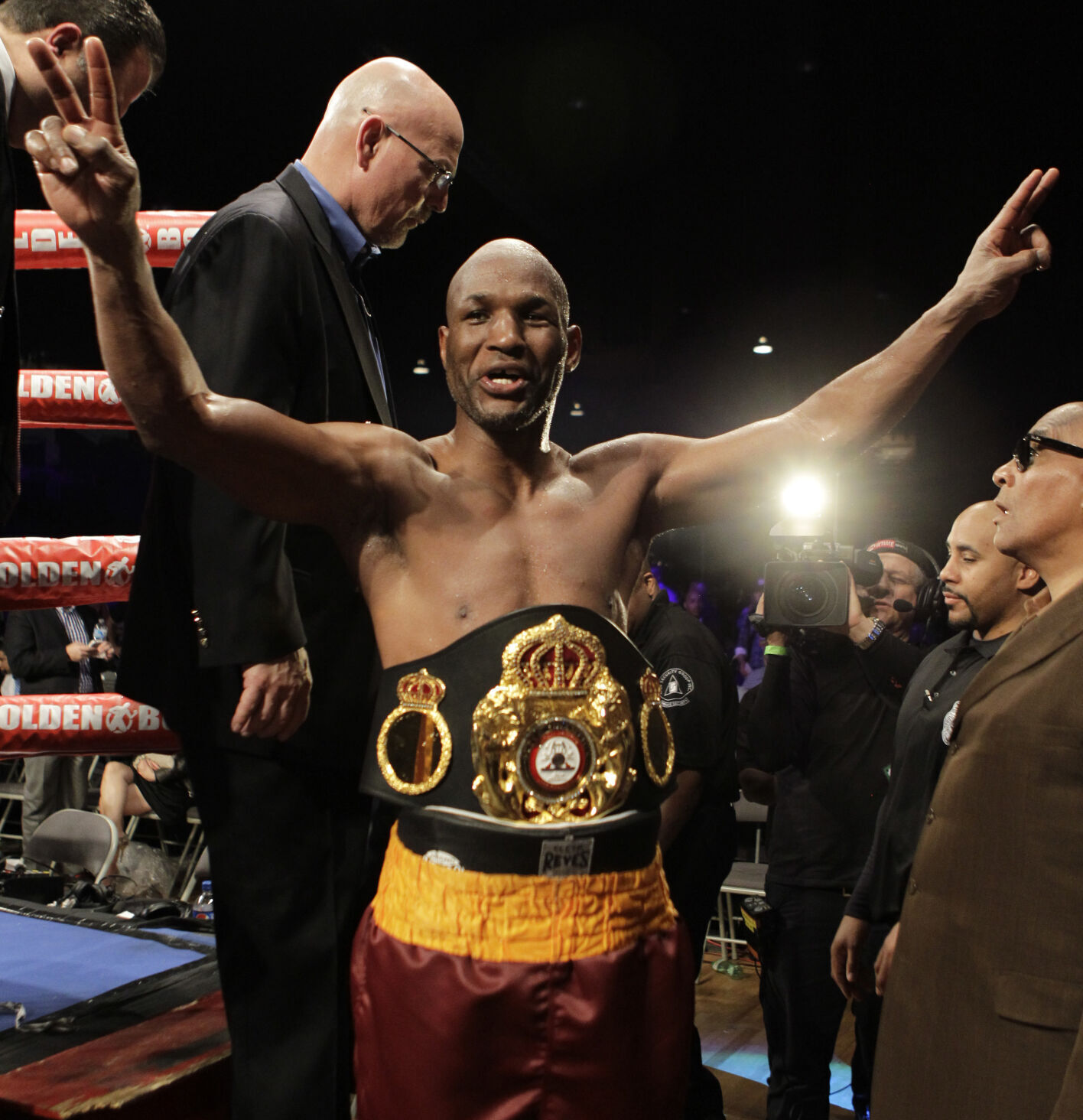 2014: Bernard Hopkins, 49, becomes oldest to win unification light heavyweight bout